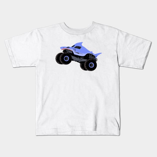 Monster Truck Megalodon Illustration Kids T-Shirt by KAM Std